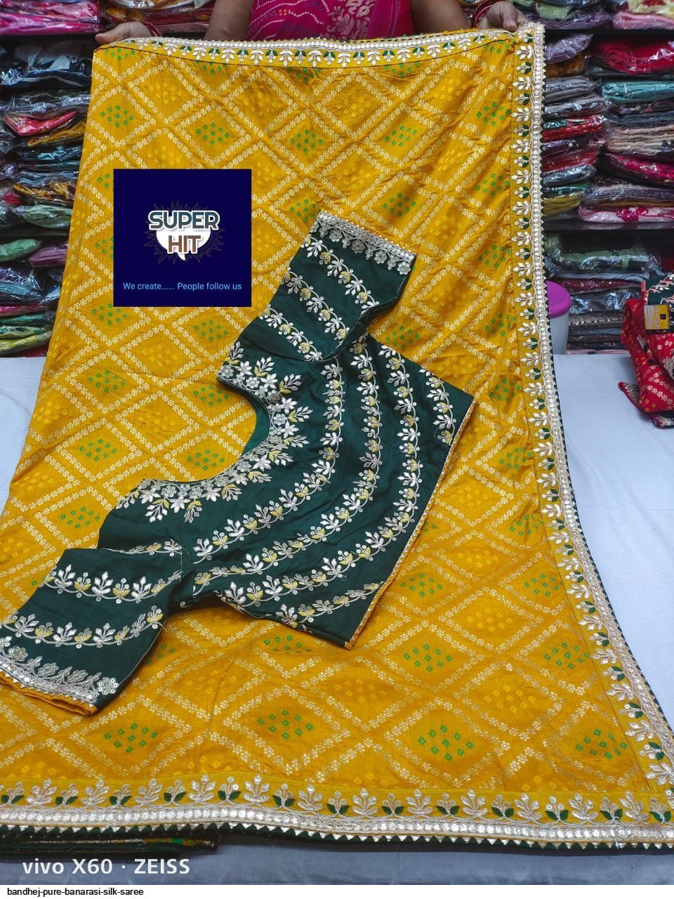 Bandhej Pure Banarasi Silk Saree