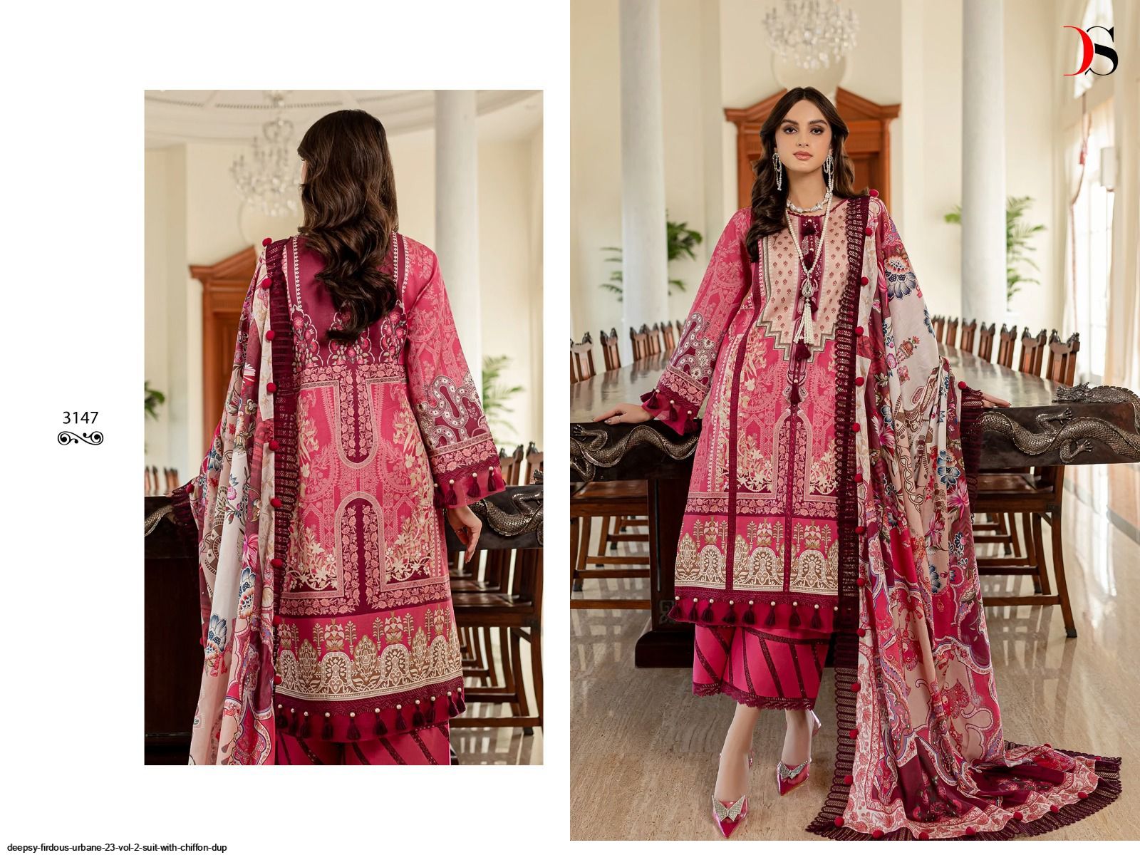 Deepsy Firdous Urbane Vol Suit With Chiffon Dup