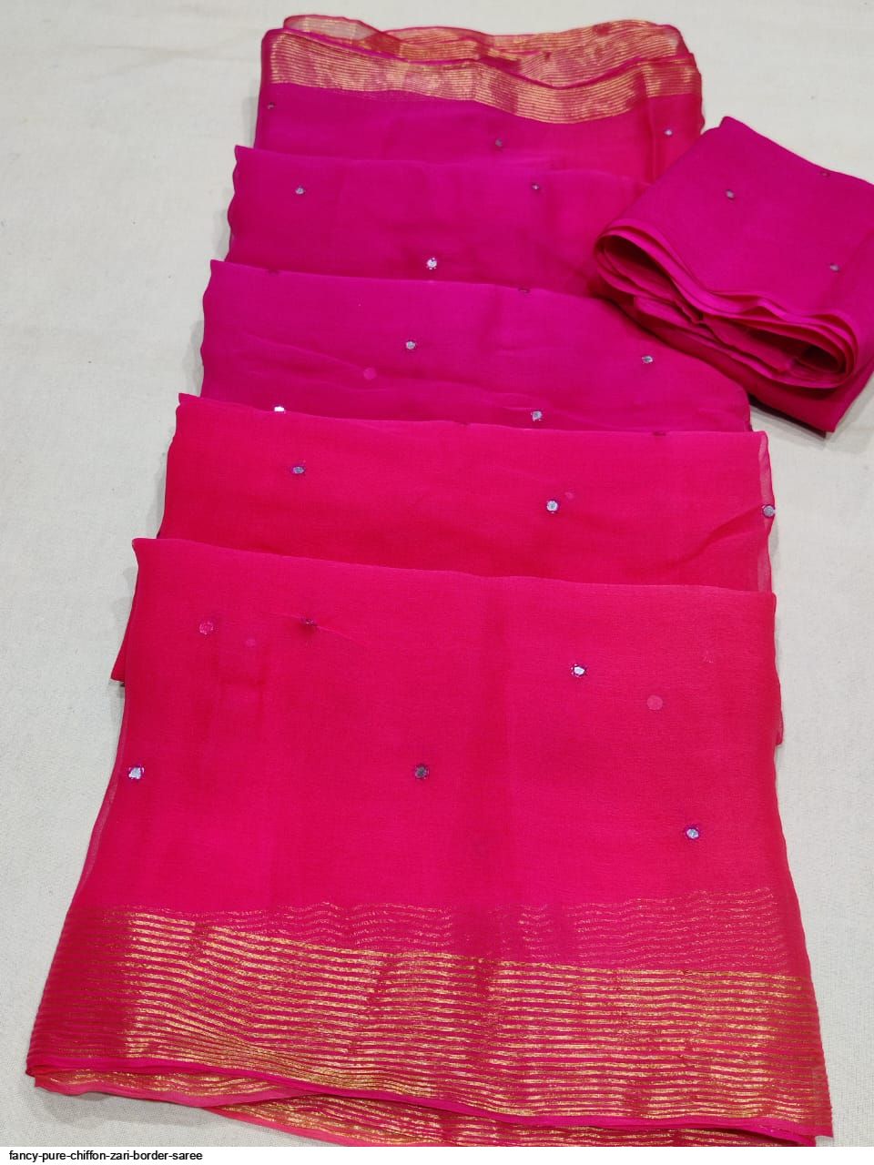 Fancy Pure Chiffon Zari Border Saree