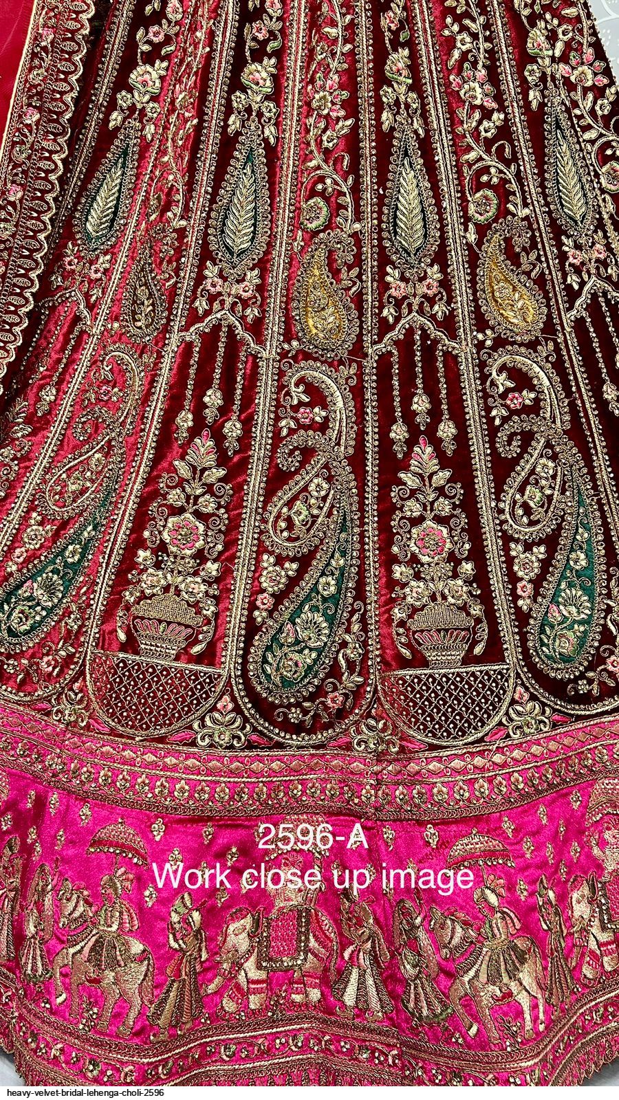 HEAVY VELVET BRIDAL LEHENGA CHOLI 2596