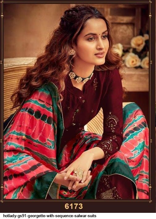 HOTLADY GS91 Georgette With Sequence SALWAR SUITS