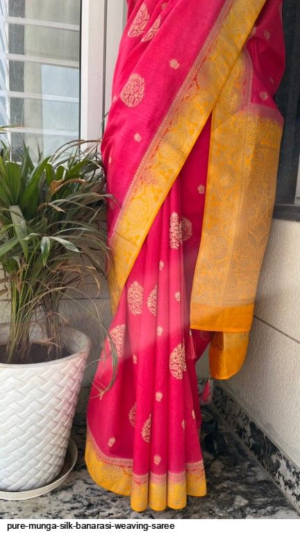 Pure Munga Silk Banarasi Weaving Saree