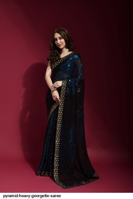 Pyramid Heavy Georgette Saree