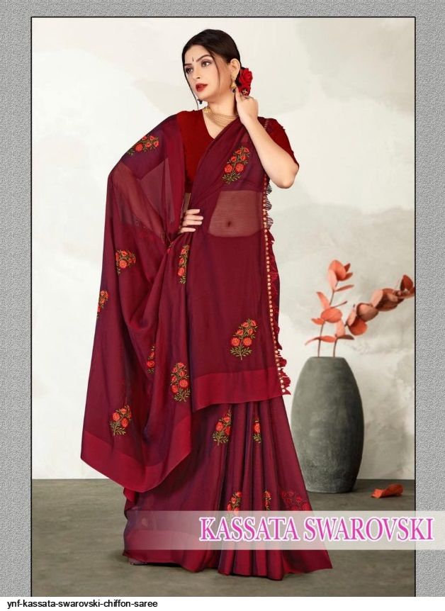 YNF KASSATA SWAROVSKI CHIFFON SAREE