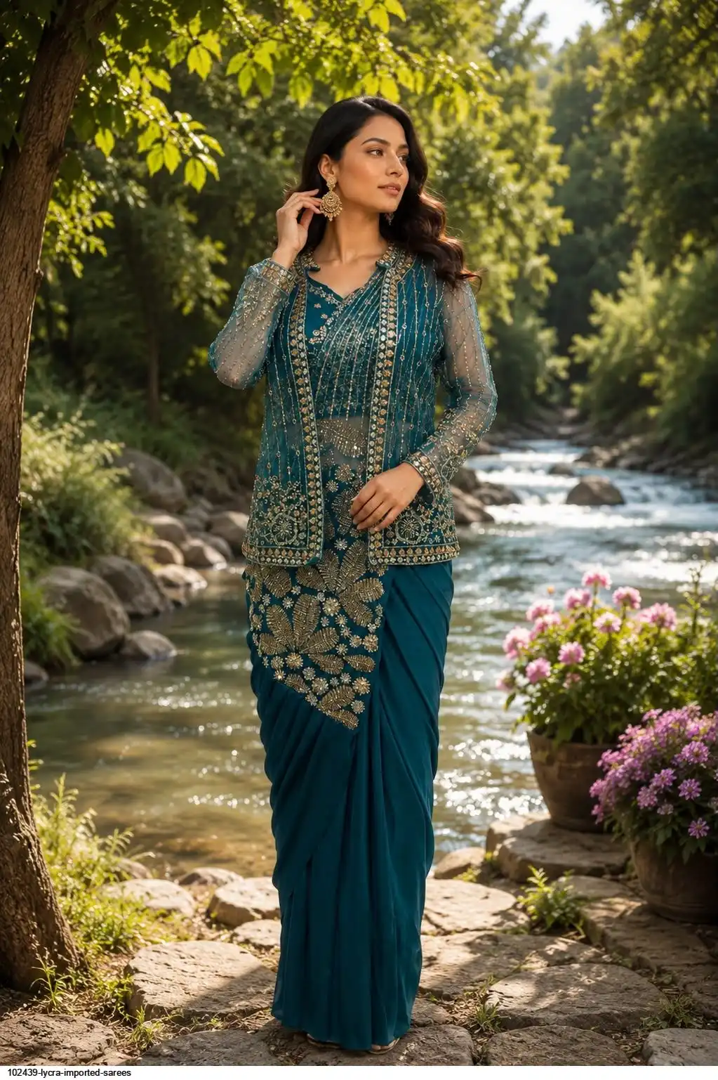102439 LYCRA IMPORTED SAREES D