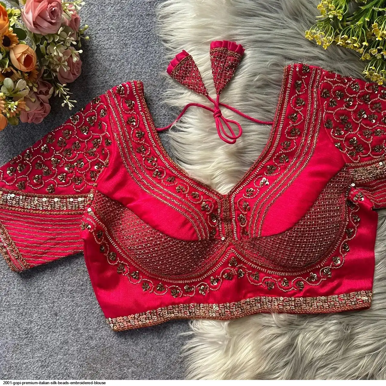 2001 GOPI PREMIUM ITALIAN SILK BEADS EMBROIDERED BLOUSE I
