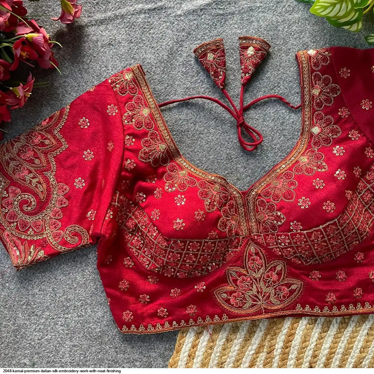 2048 KAMAL PREMIUM ITALIAN SILK EMBROIDERY WORK WITH NEAT FINISHING 4