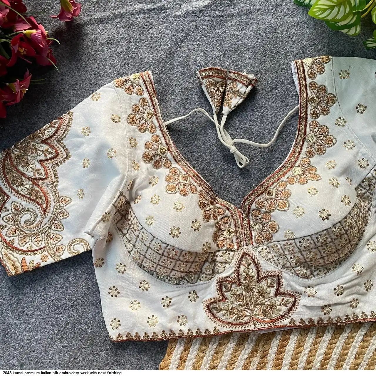 2048 KAMAL PREMIUM ITALIAN SILK EMBROIDERY WORK WITH NEAT FINISHING 5