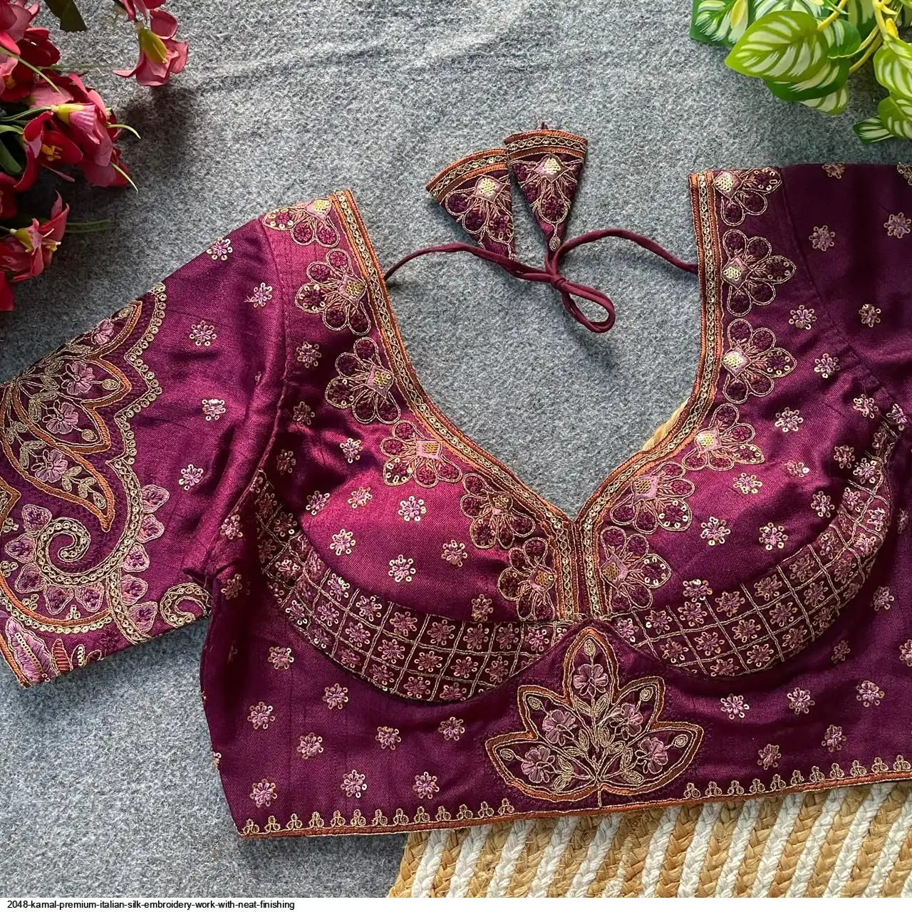 2048 KAMAL PREMIUM ITALIAN SILK EMBROIDERY WORK WITH NEAT FINISHING 7