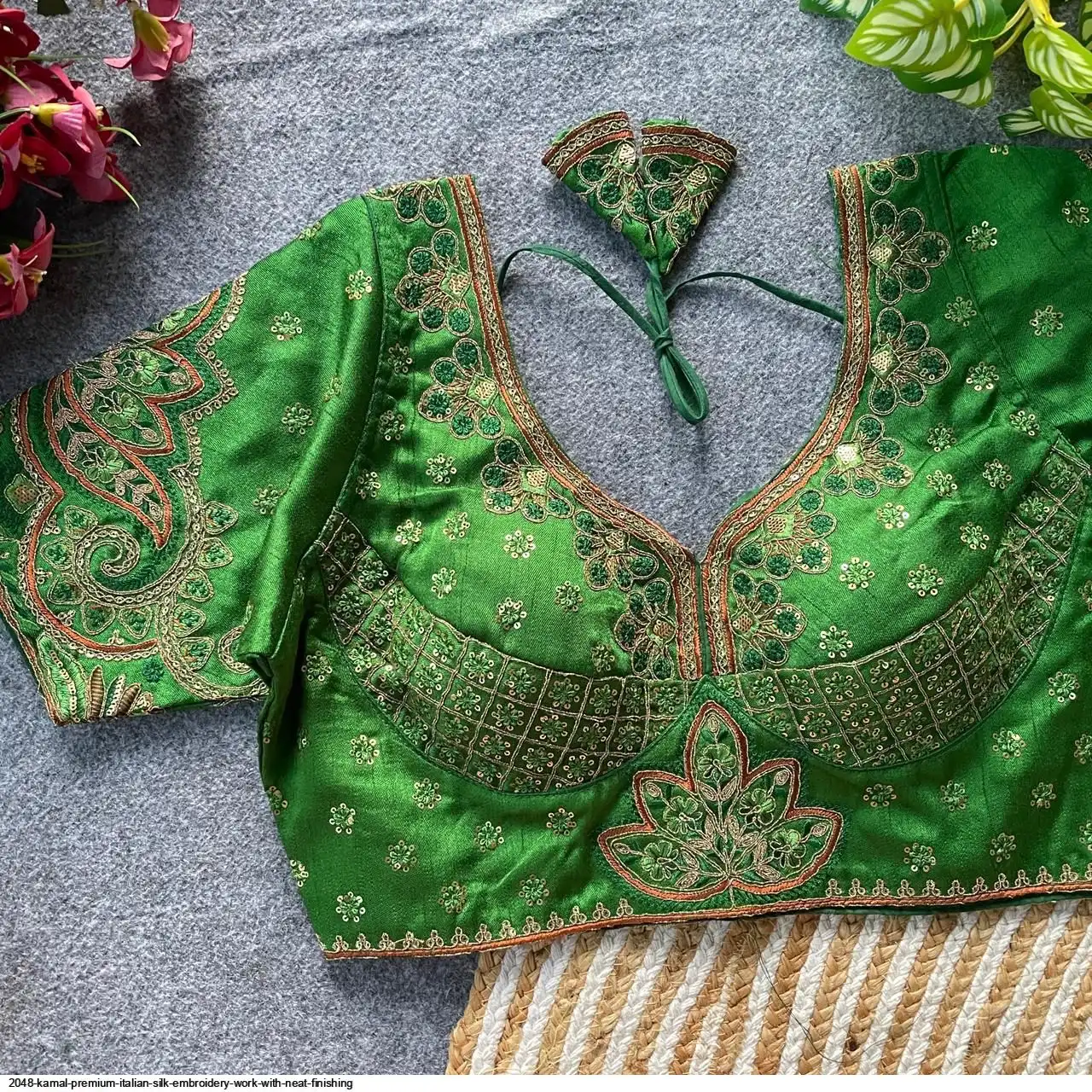 2048 KAMAL PREMIUM ITALIAN SILK EMBROIDERY WORK WITH NEAT FINISHING 8