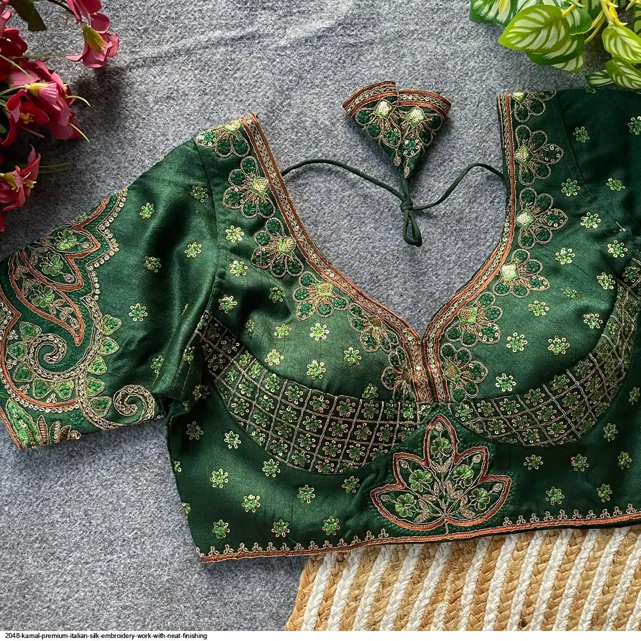 2048 KAMAL PREMIUM ITALIAN SILK EMBROIDERY WORK WITH NEAT FINISHING 9