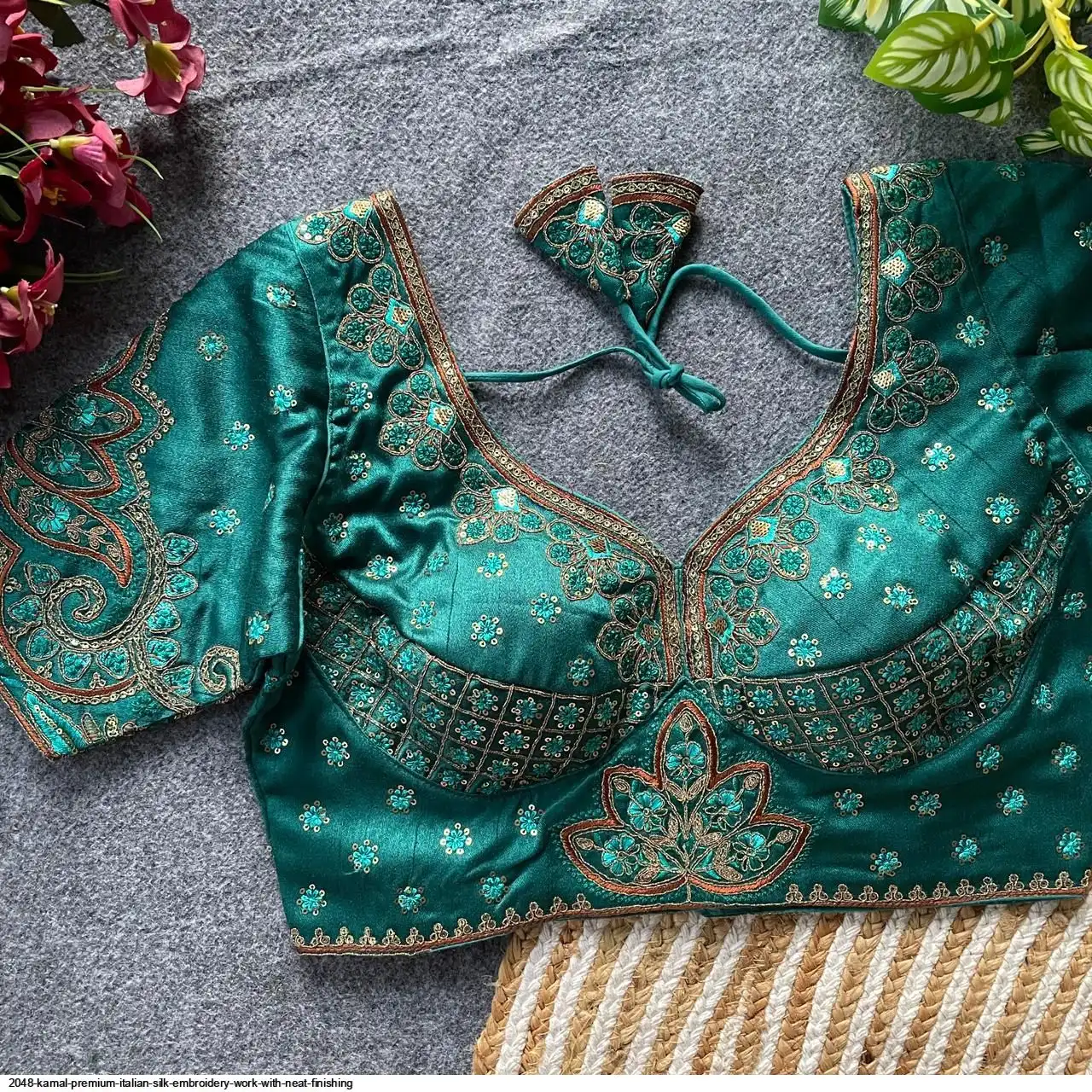 2048 KAMAL PREMIUM ITALIAN SILK EMBROIDERY WORK WITH NEAT FINISHING 10