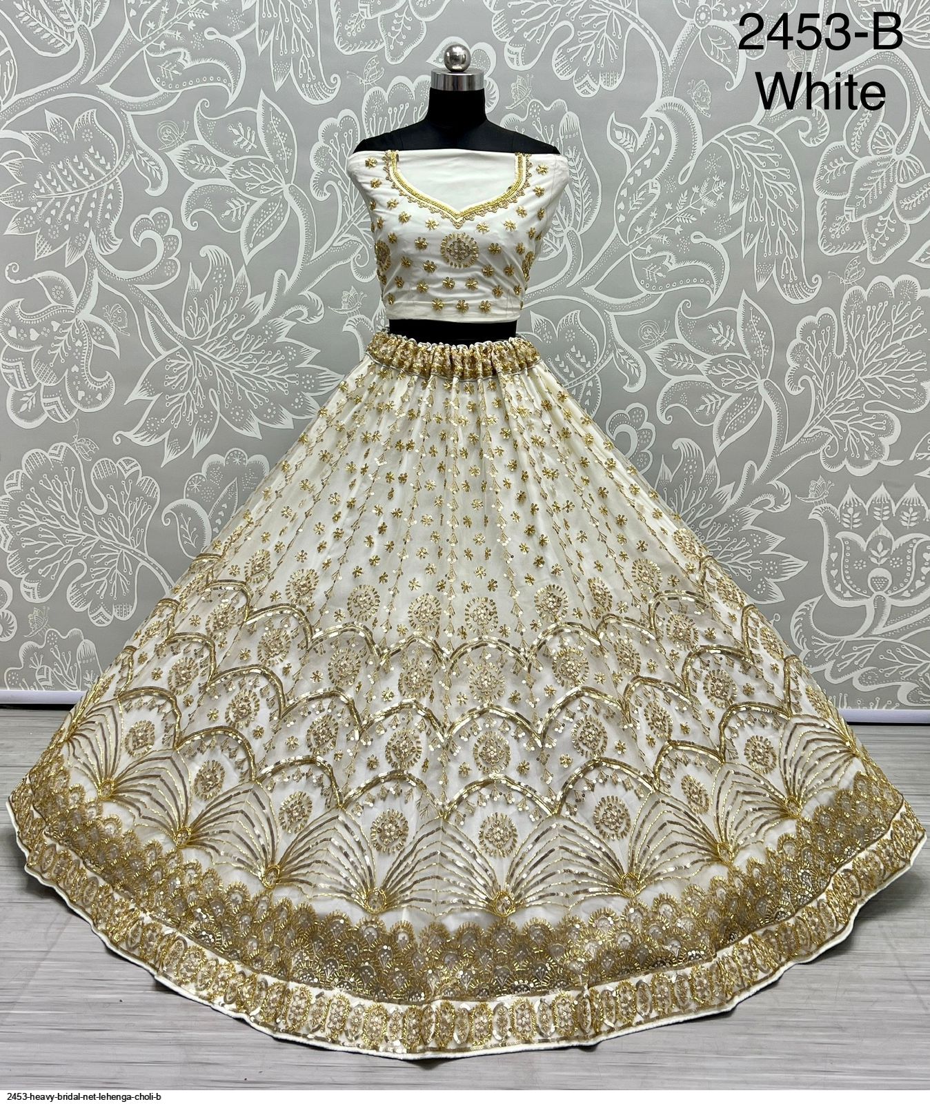 2453 HEAVY BRIDAL NET LEHENGA CHOLI