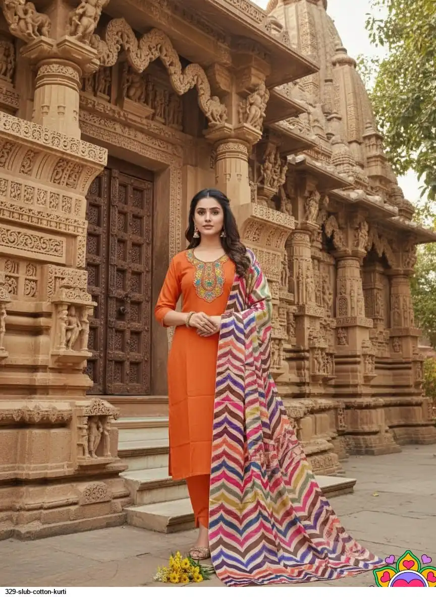 329 SLUB COTTON KURTI E