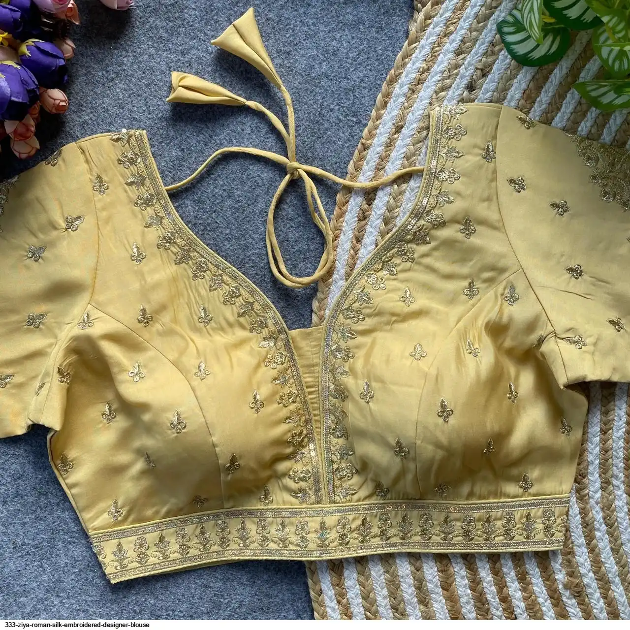 333 ZIYA ROMAN SILK EMBROIDERED DESIGNER BLOUSE A