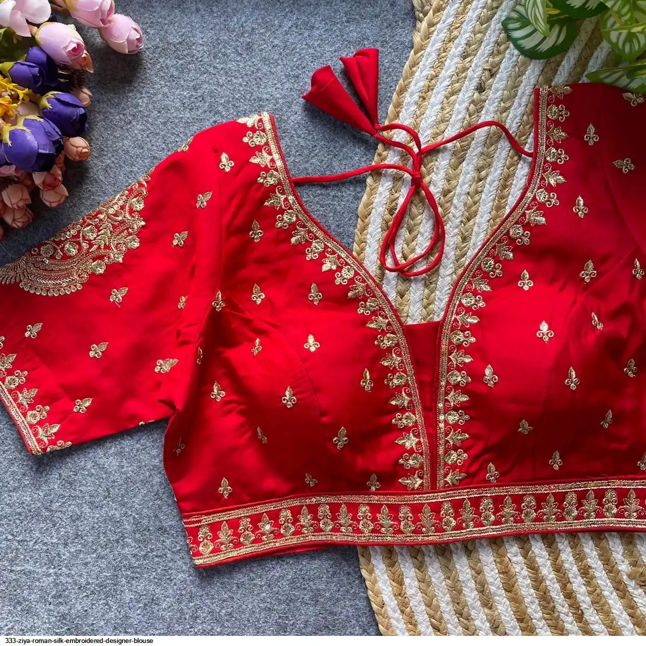 333 ZIYA ROMAN SILK EMBROIDERED DESIGNER BLOUSE G