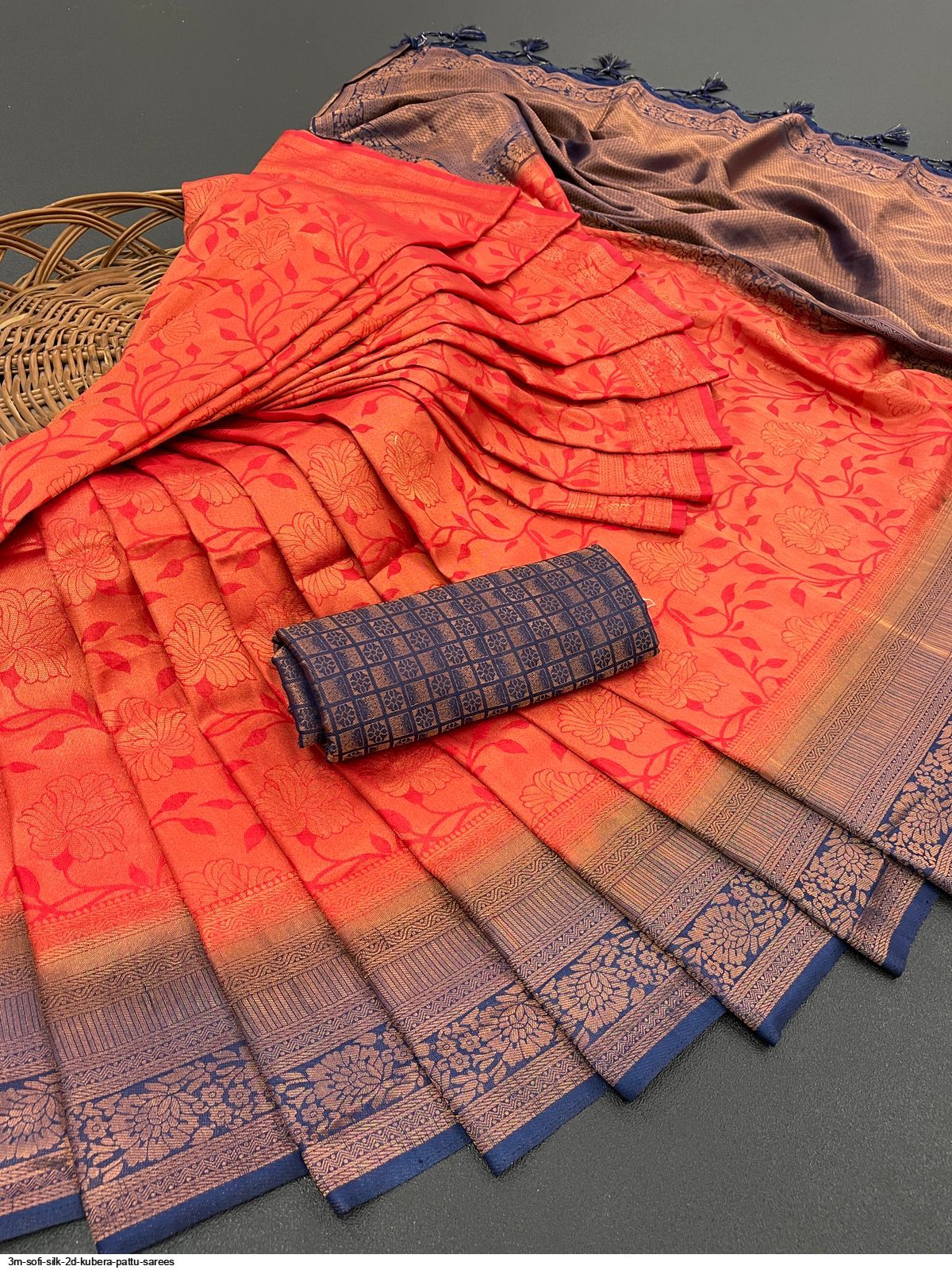 3M SOFI SILK 2D KUBERA PATTU SAREES