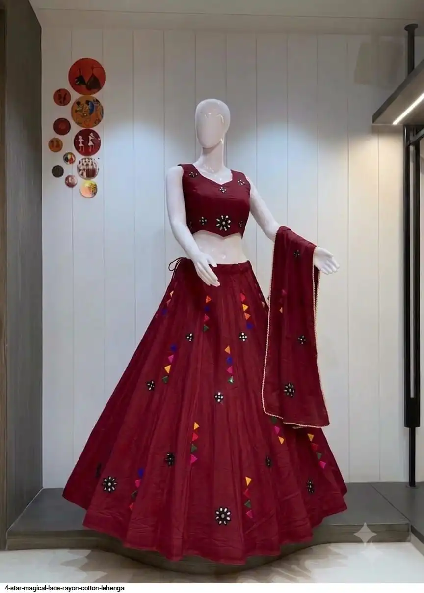 4 STAR MAGICAL LACE RAYON COTTON LEHENGA 3