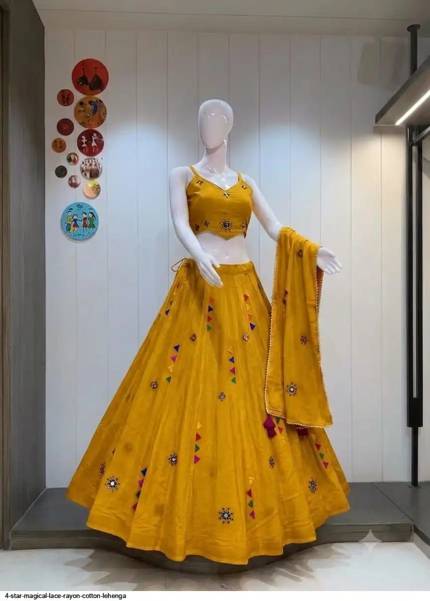 4 STAR MAGICAL LACE RAYON COTTON LEHENGA 6