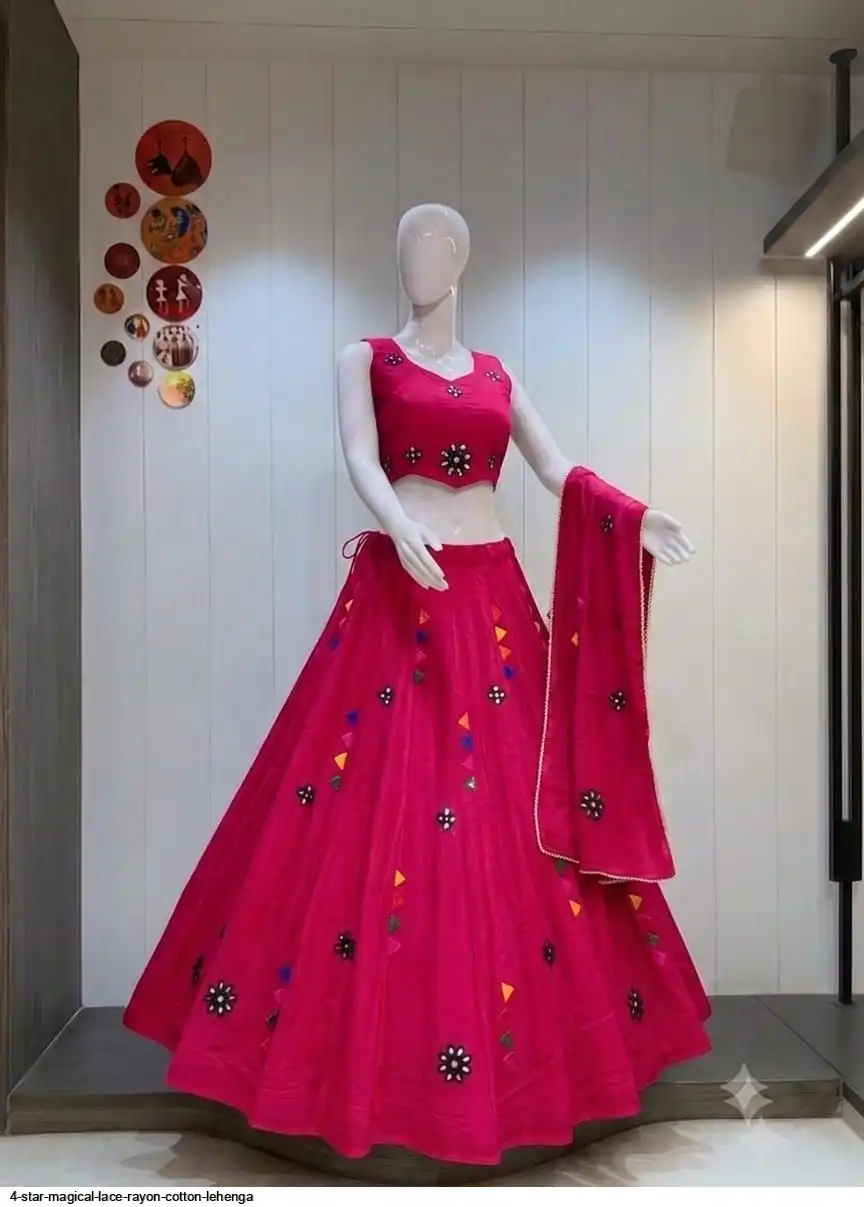 4 STAR MAGICAL LACE RAYON COTTON LEHENGA 4