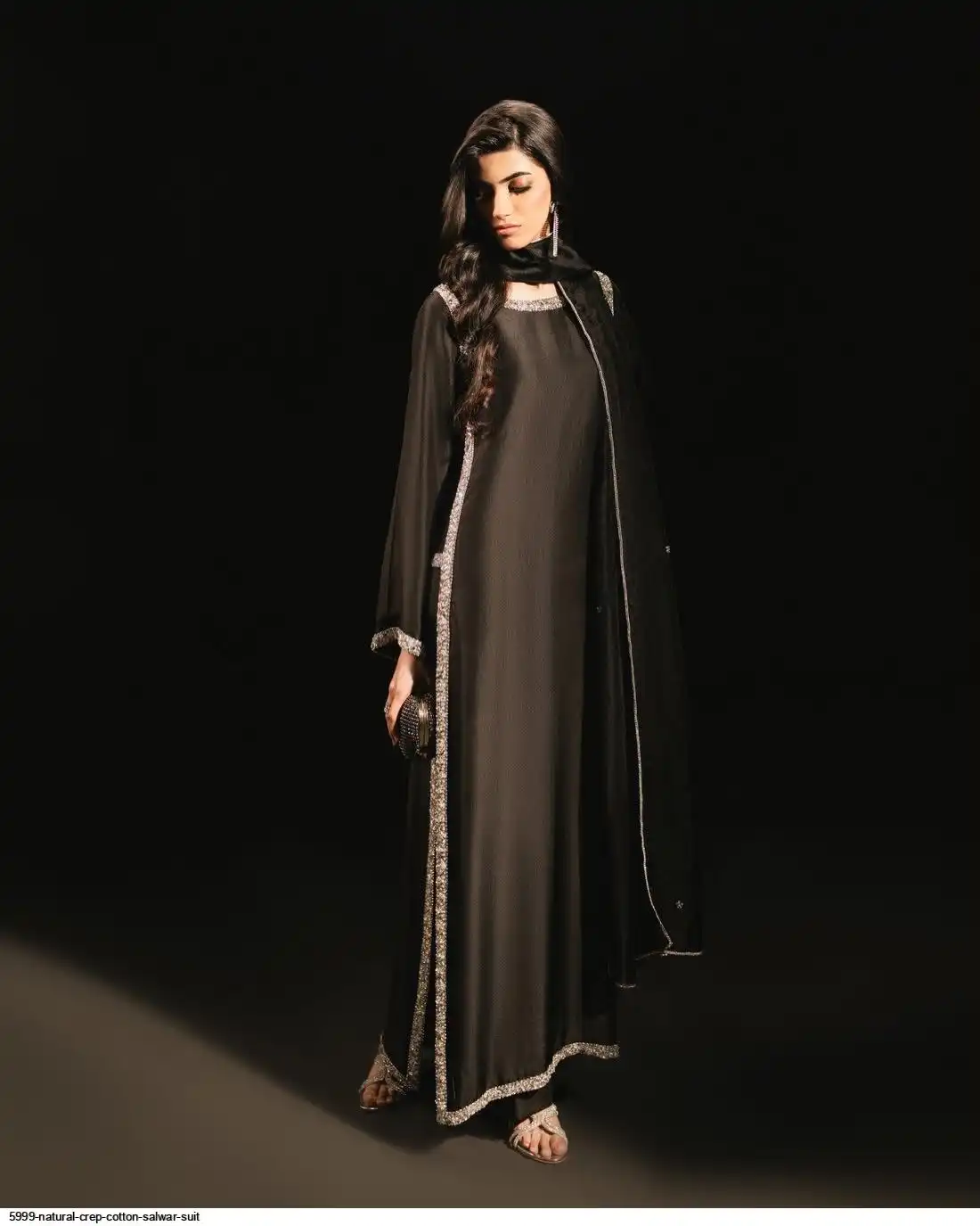 5999 NATURAL CREP COTTON SALWAR SUIT 4