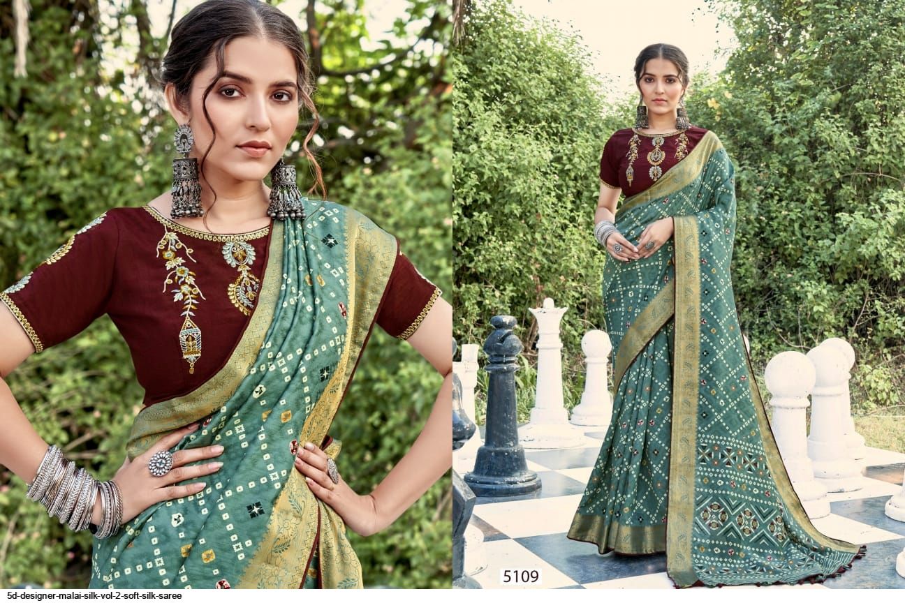 saree of heavy quality Soft Malai Silk with heavy at Rs.1899/Piece in surat  offer by Naklang Creation