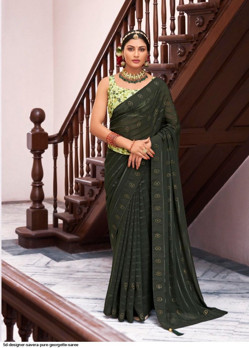 5D DESIGNER SAVERA PURE GEORGETTE SAREE 30115