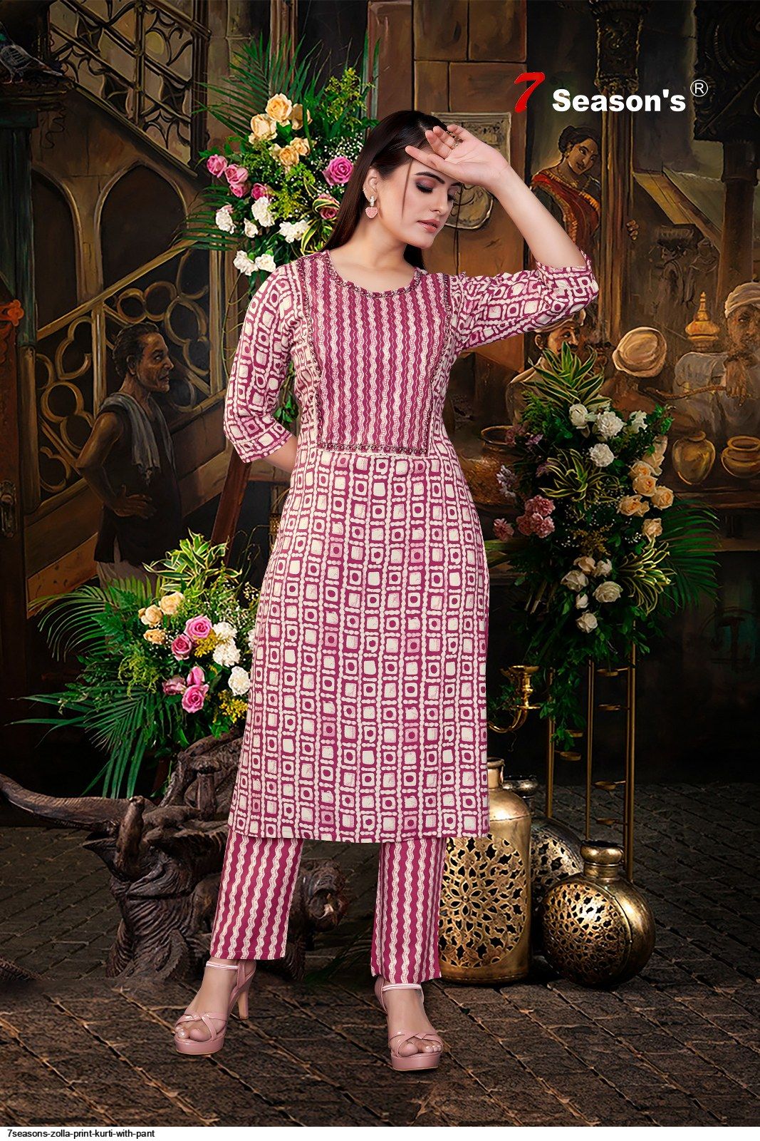 7seasons zolla print kurti with pant