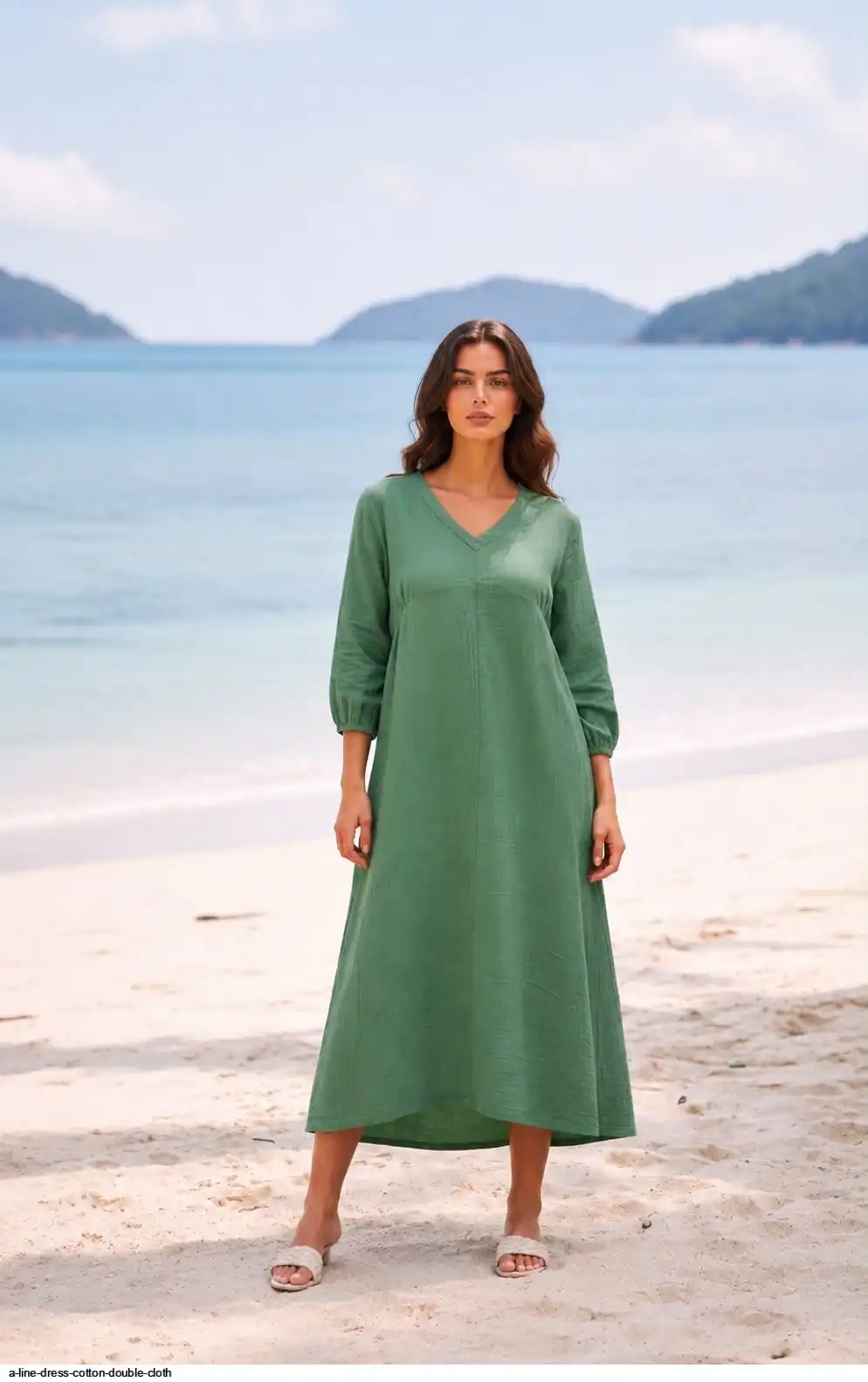 A LINE DRESS COTTON DOUBLE CLOTH A