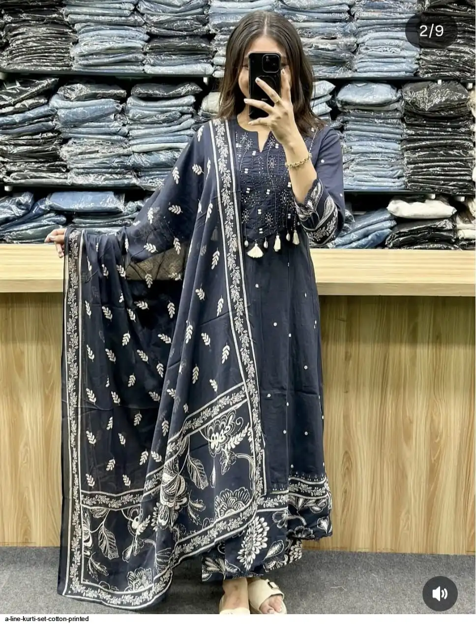 A LINE KURTI SET COTTON PRINTED A