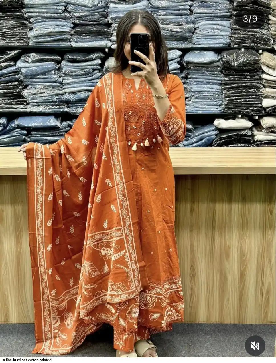A LINE KURTI SET COTTON PRINTED B