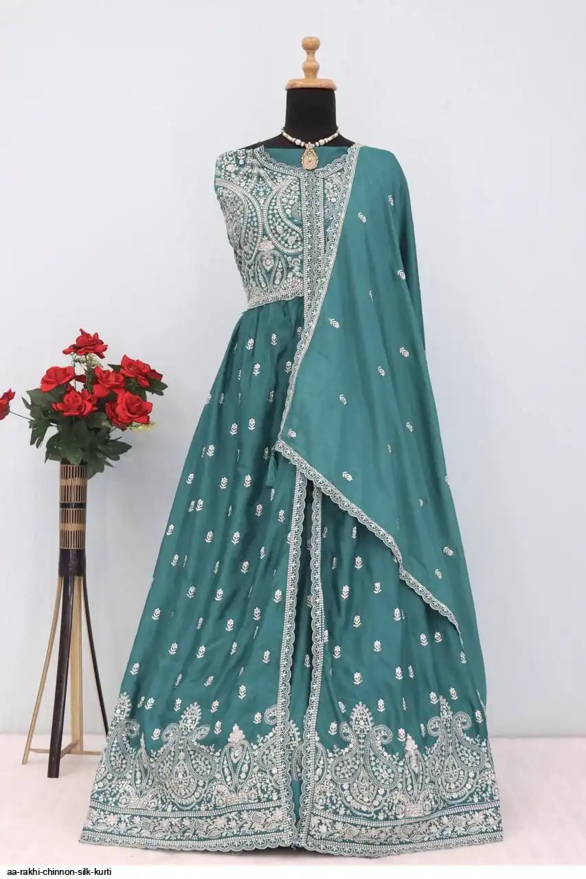 AA RAKHI CHINNON SILK GOWN 4