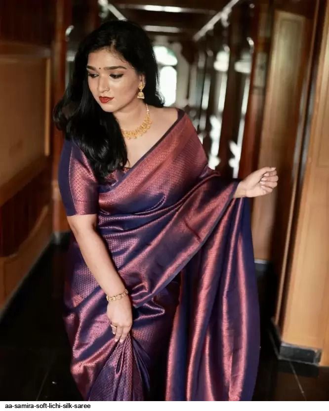 AA SAMIRA SOFT LICHI SILK SAREE
