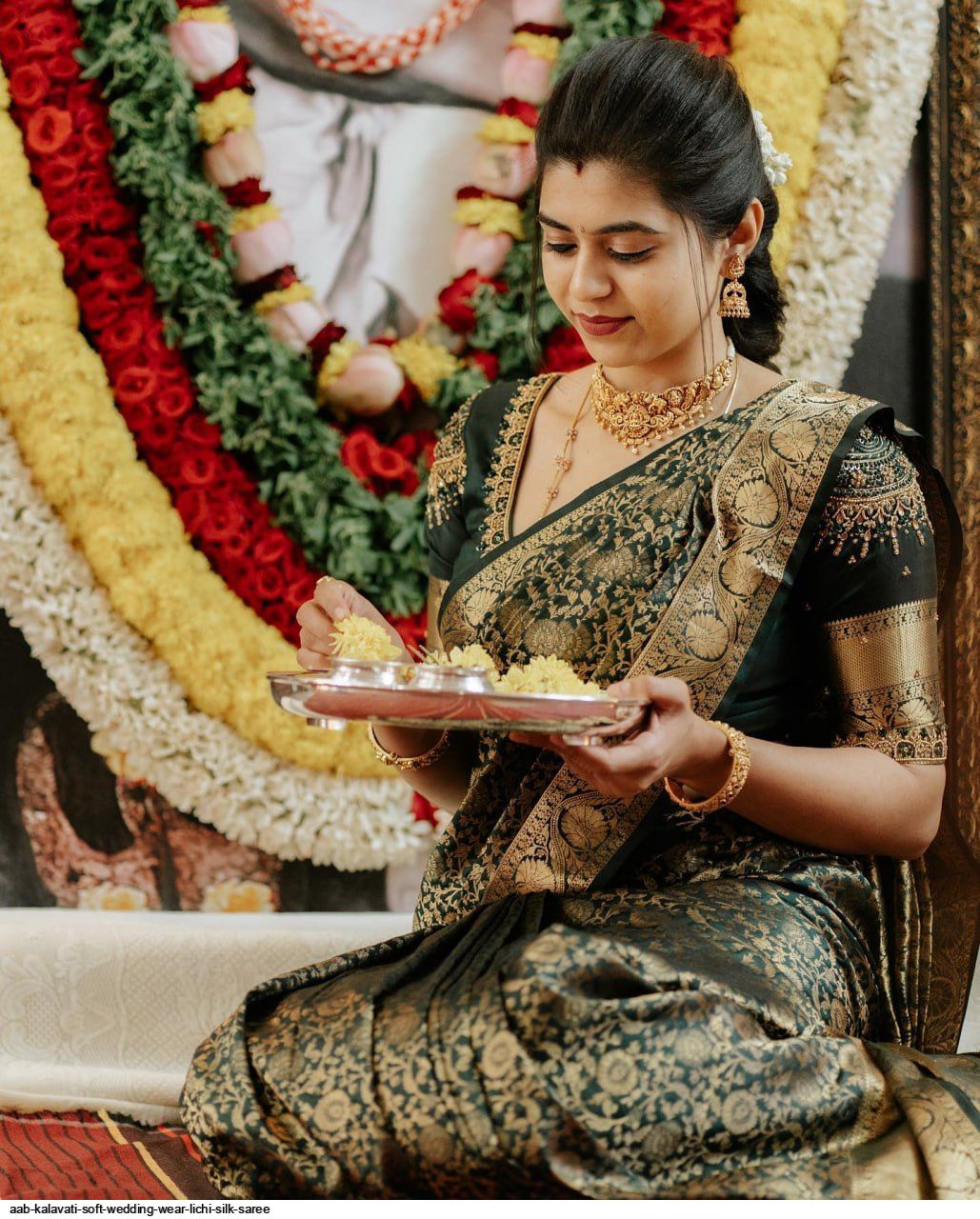 AAB KALAVATI SOFT WEDDING WEAR LICHI SILK SAREE