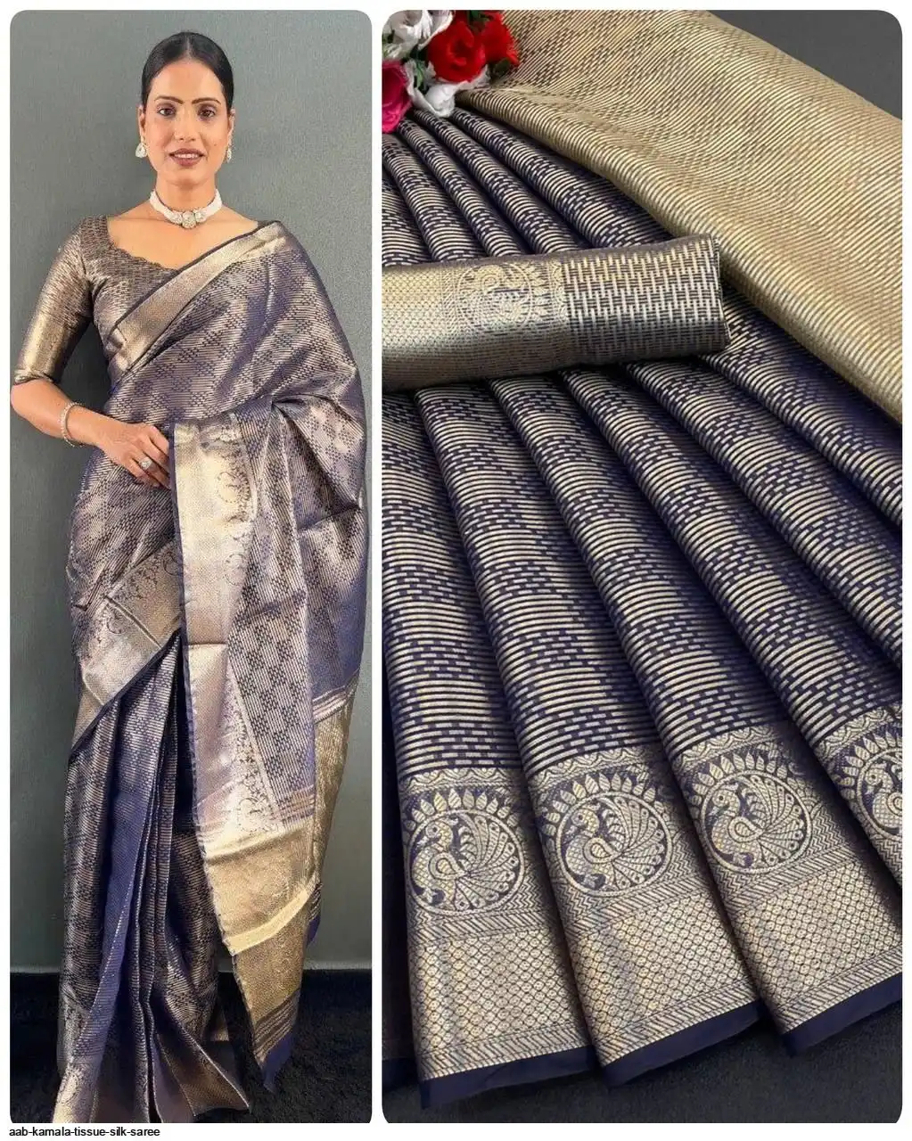 AAB KAMALA TISSUE SILK SAREE 2
