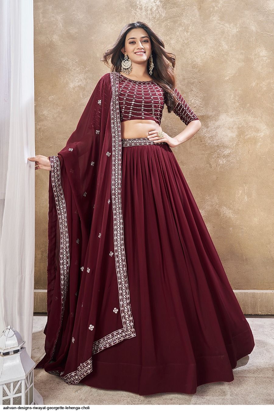 AAHVAN DESIGNS RIWAYAT GEORGETTE LEHENGA CHOLI B