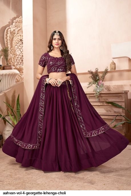 KANAKFAB® Women's Georgette Semi Stitched Lehenga Choli For Wedding  (weddinds Lehenga Choli SF201209 Blue Free Size) : Amazon.in: Fashion