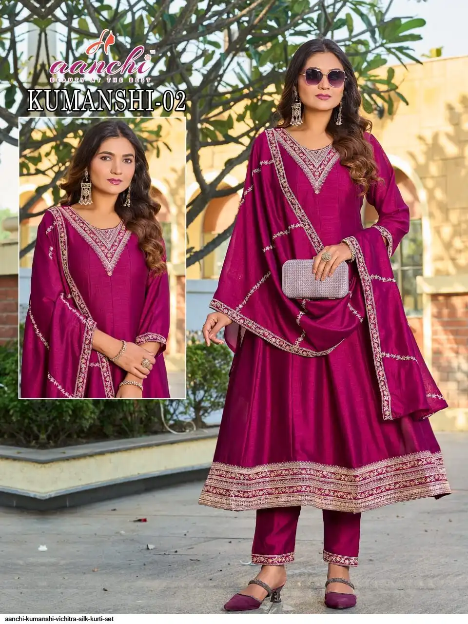 AANCHI KUMANSHI VICHITRA SILK KURTI SET A