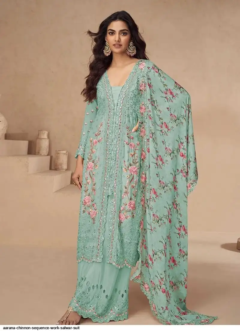 AARANA CHINNON SEQUENCE WORK SALWAR SUIT 10396