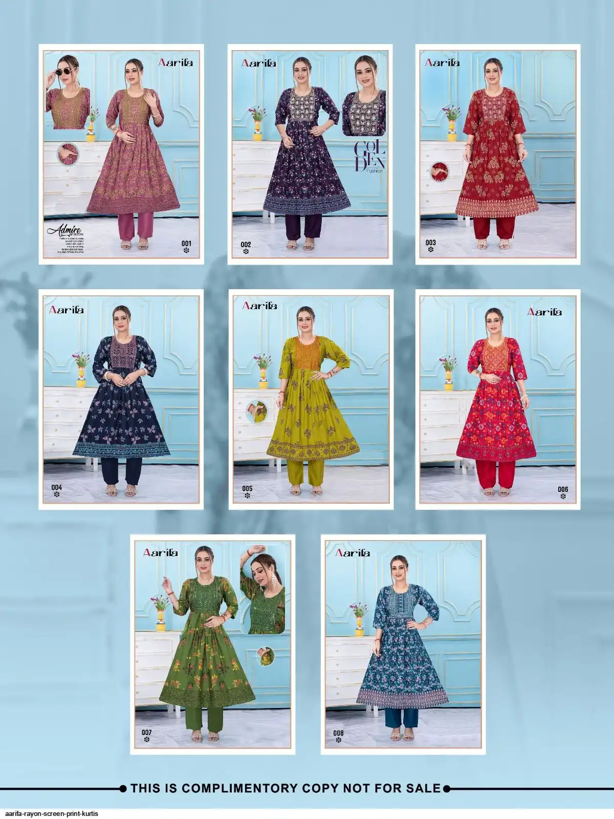 AARIFA RAYON SCREEN PRINT KURTIS