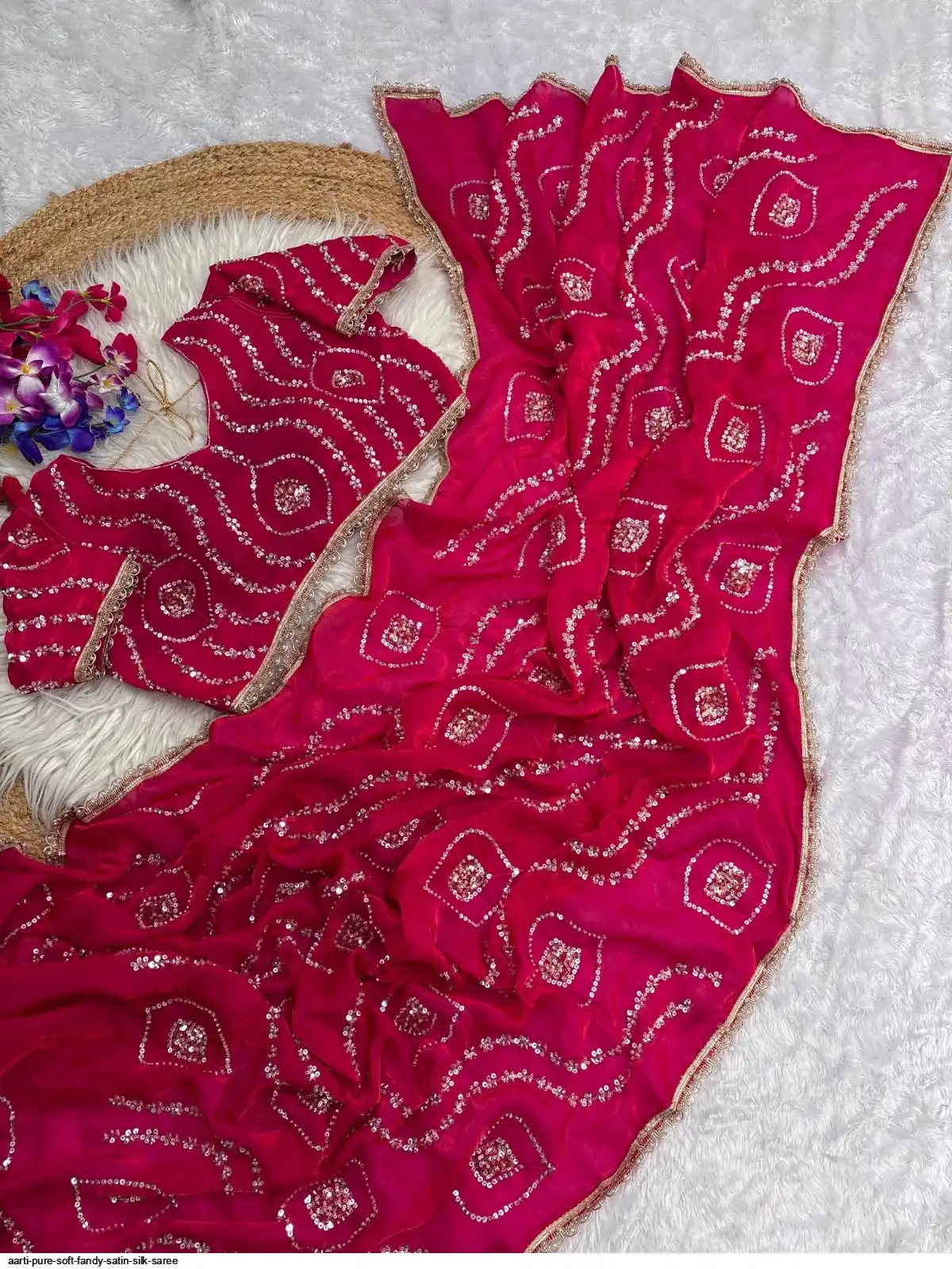 AARTI PURE SOFT FANDY SATIN SILK SAREE B