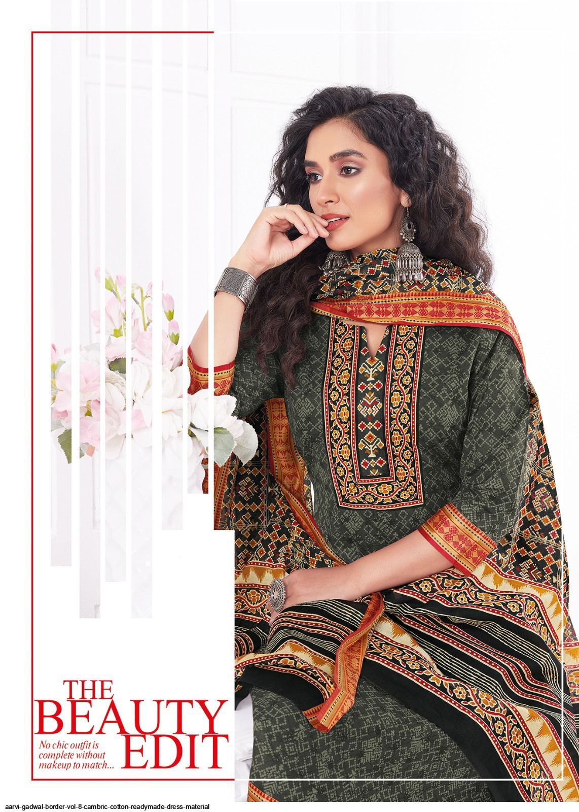 AARVI GADWAL BORDER VOL 8 CAMBRIC COTTON READYMADE DRESS MATERIAL
