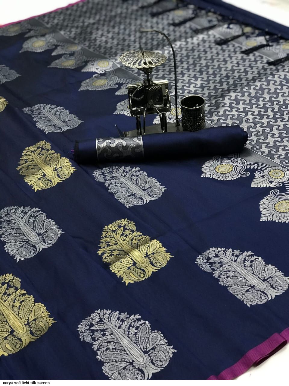 AARYA SOFT LICHI SILK SAREES A