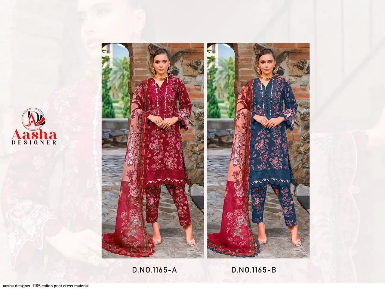 AASHA DESIGNER 1165 COTTON PRINT DRESS MATERIAL
