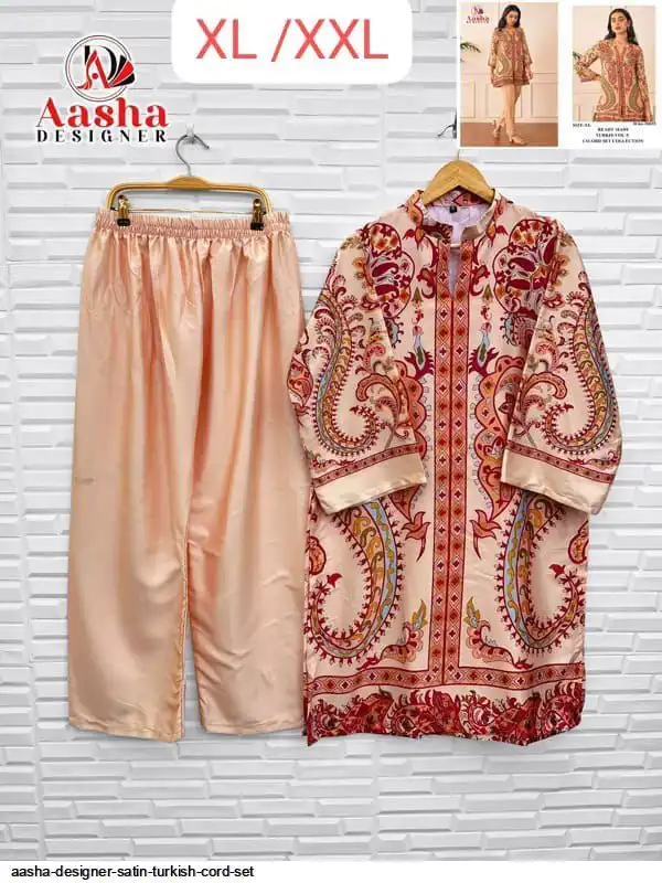 AASHA DESIGNER SATIN TURKISH CORD SET J