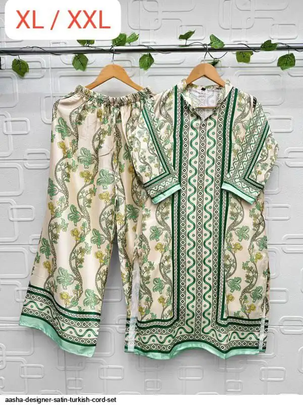 AASHA DESIGNER SATIN TURKISH CORD SET M