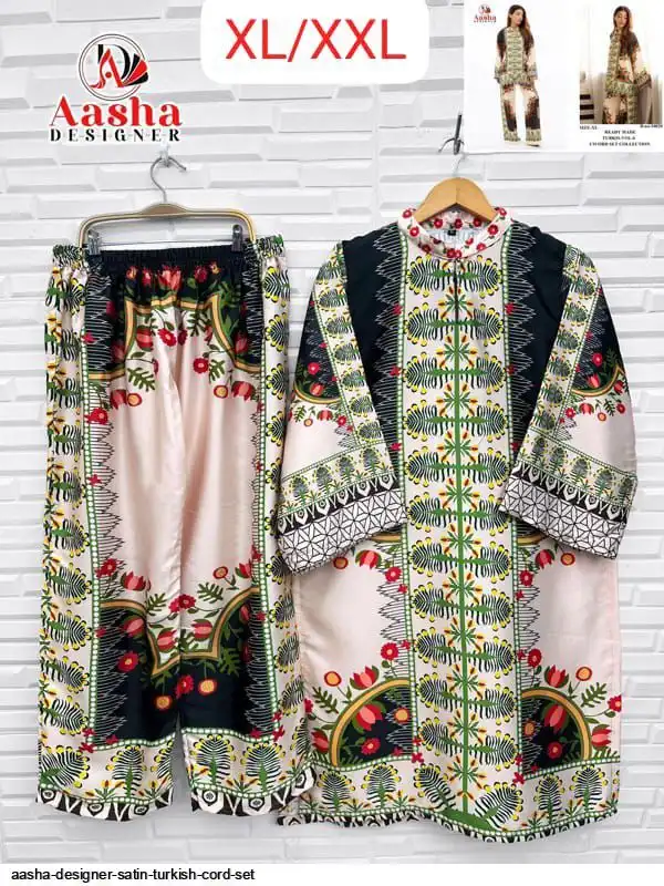 AASHA DESIGNER SATIN TURKISH CORD SET U