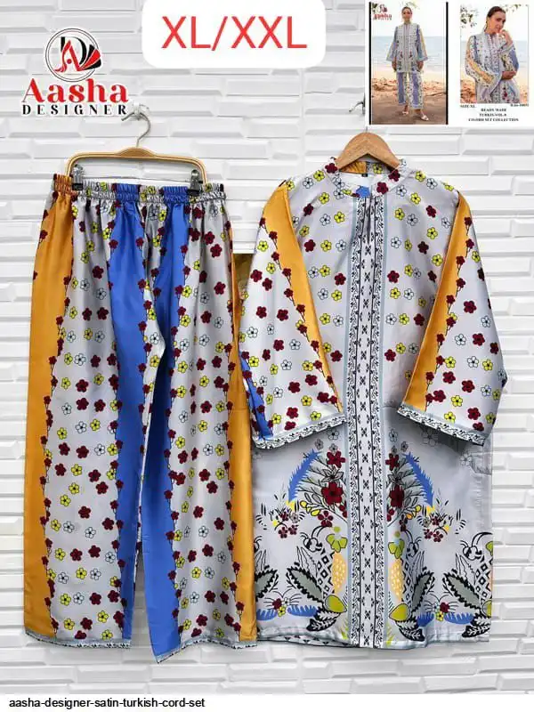 AASHA DESIGNER SATIN TURKISH CORD SET H