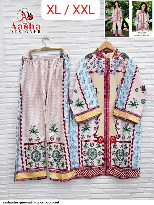 AASHA DESIGNER SATIN TURKISH CORD SET I