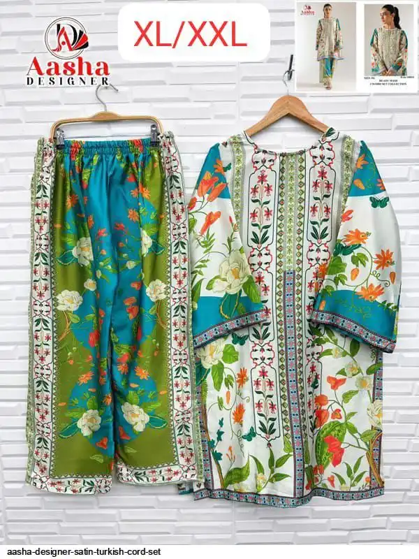 AASHA DESIGNER SATIN TURKISH CORD SET B